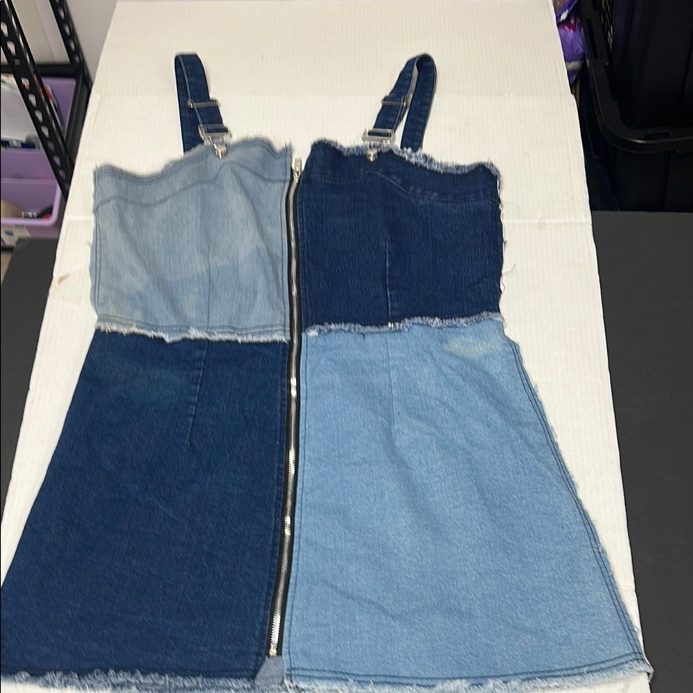 Denim Patchwork Jumpsuit
